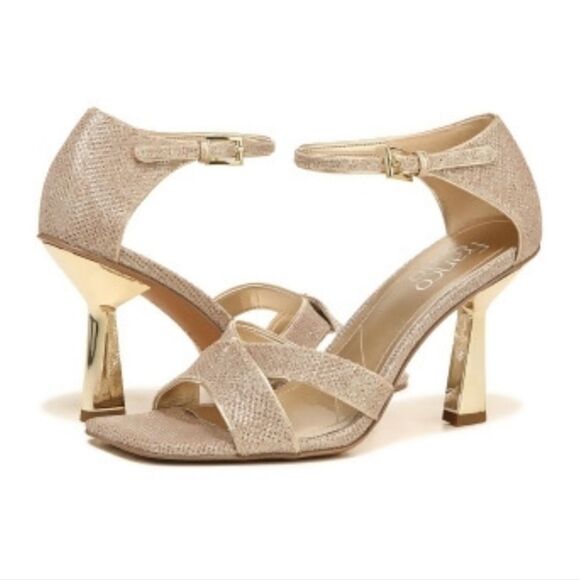 New Franco Sarto Womens Rania 2 Stiletto Cut-Out gold high heels bridal party 9 - Picture 4 of 5